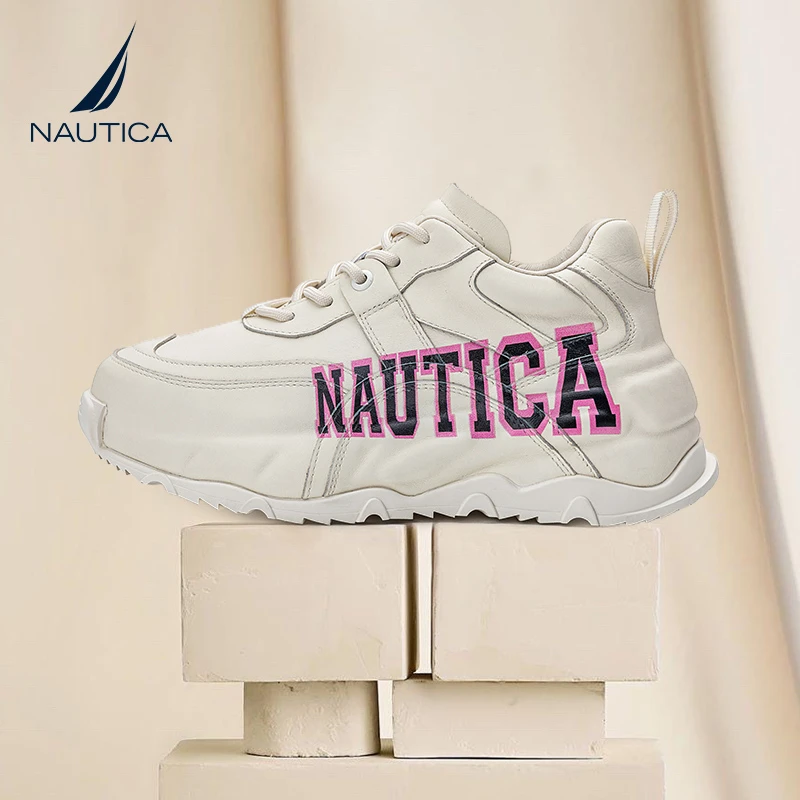 nautica/诺帝卡【胶囊系列】奢潮爆款厚底复古情侣小白鞋