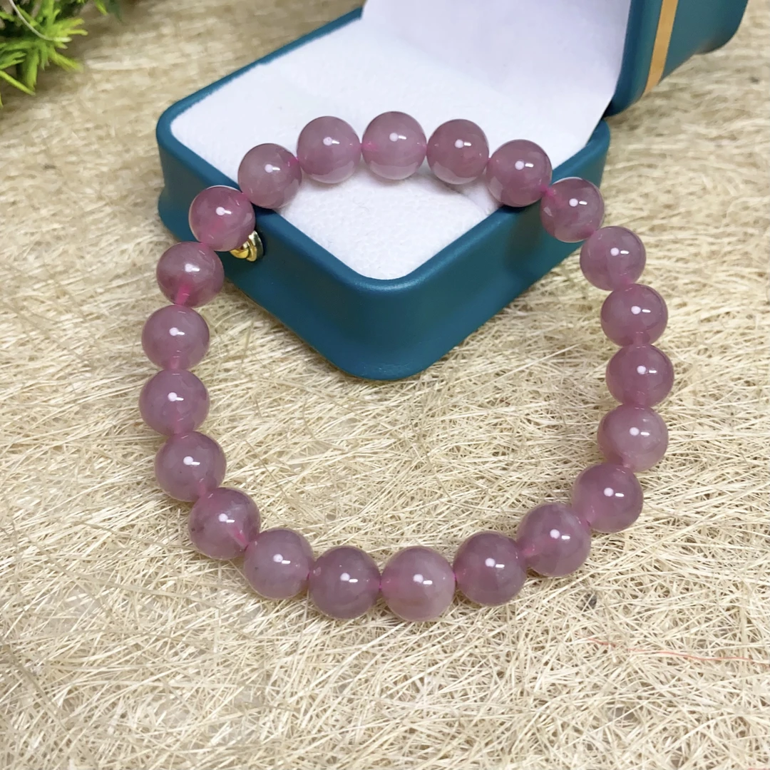 天然老坑马粉单圈手链手串 00919