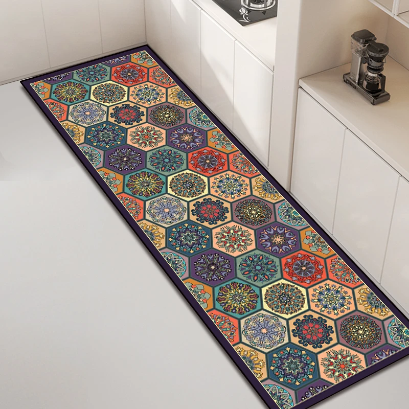 水晶绒【美式方格60*200cm】厨房长条吸水吸油家用可水洗地垫