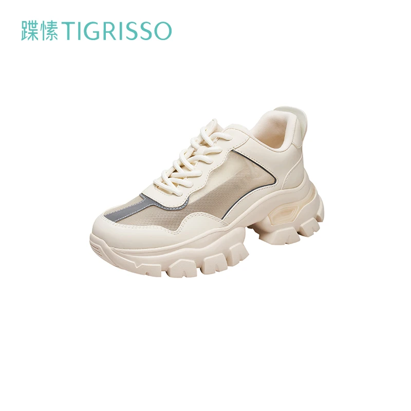 蹀愫增高厚底系带圆头透气老爹鞋ins潮女鞋TA32264-50