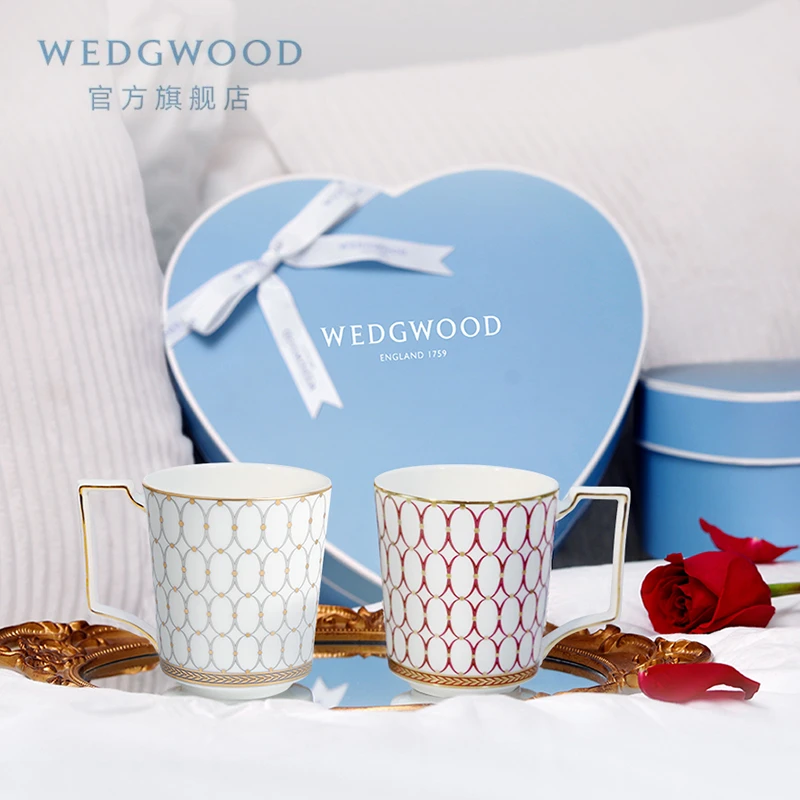 Wedgwood官方旗舰金粉年华马克杯餐具心形礼盒情侣礼物礼盒-xin