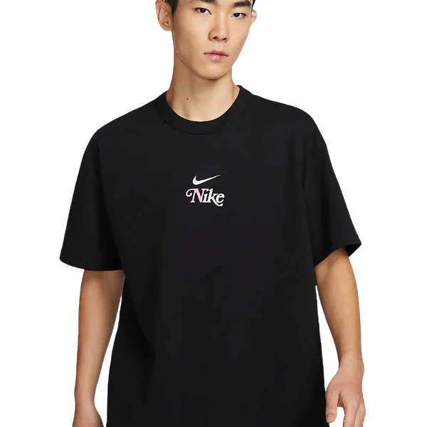 Nike/耐克官方男款夏季透气休闲训练百搭黑色圆领短袖-HM4454-010