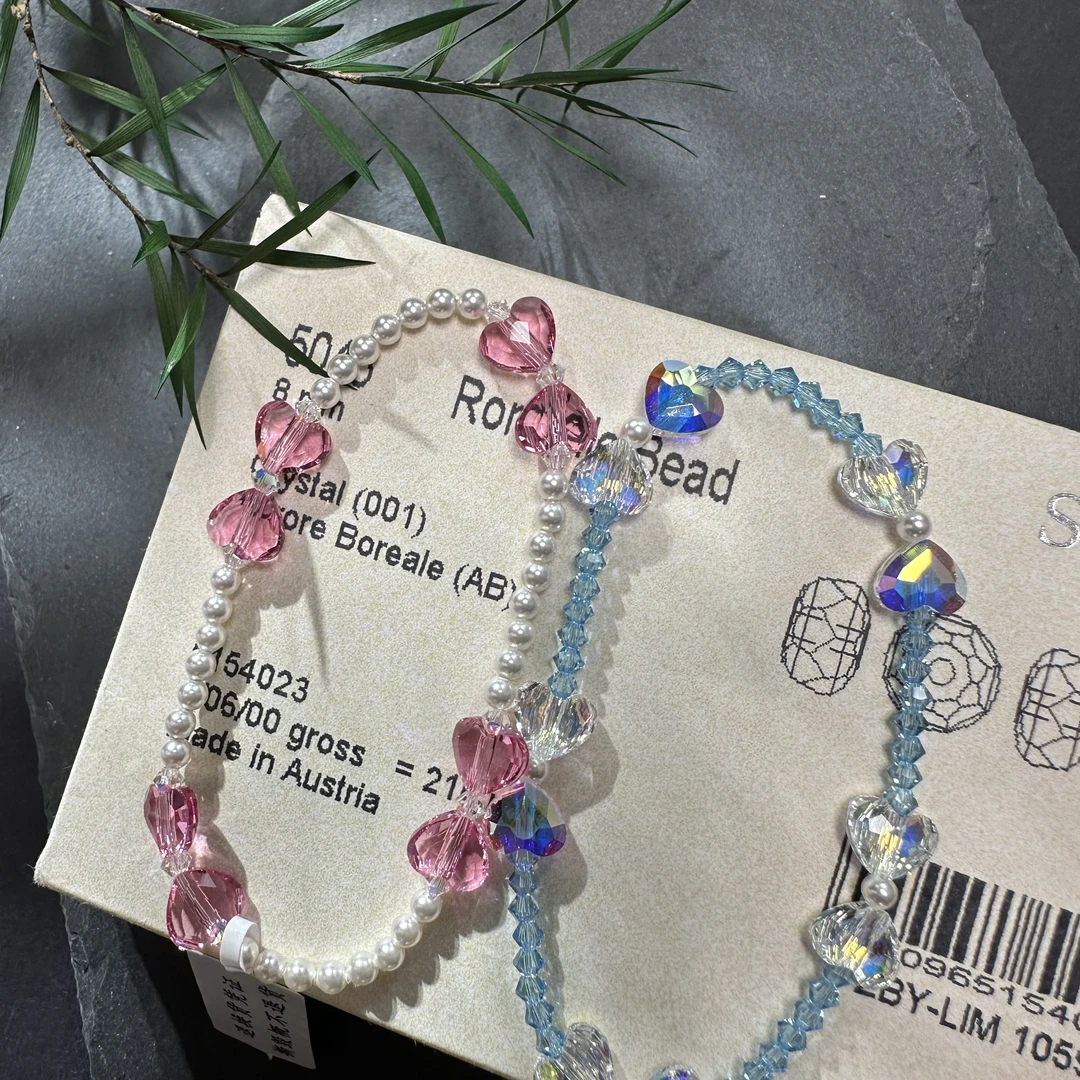 非金属仿珍珠手链 s家可爱少女珍珠在逃公主手链粉色蓝色