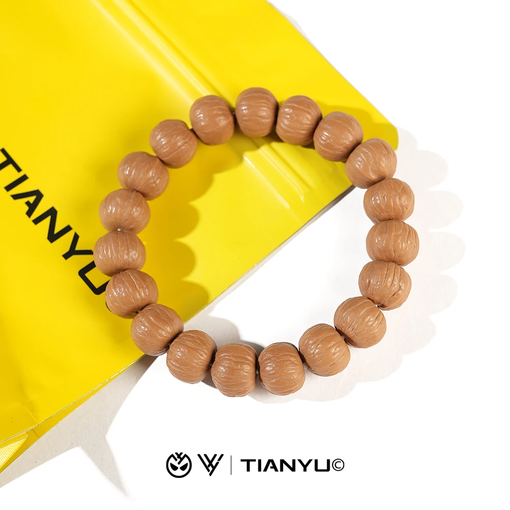 【TIANYU】原皮原色未泡药-双鳍南瓜原皮猴头单圈手串15mm[TY124]