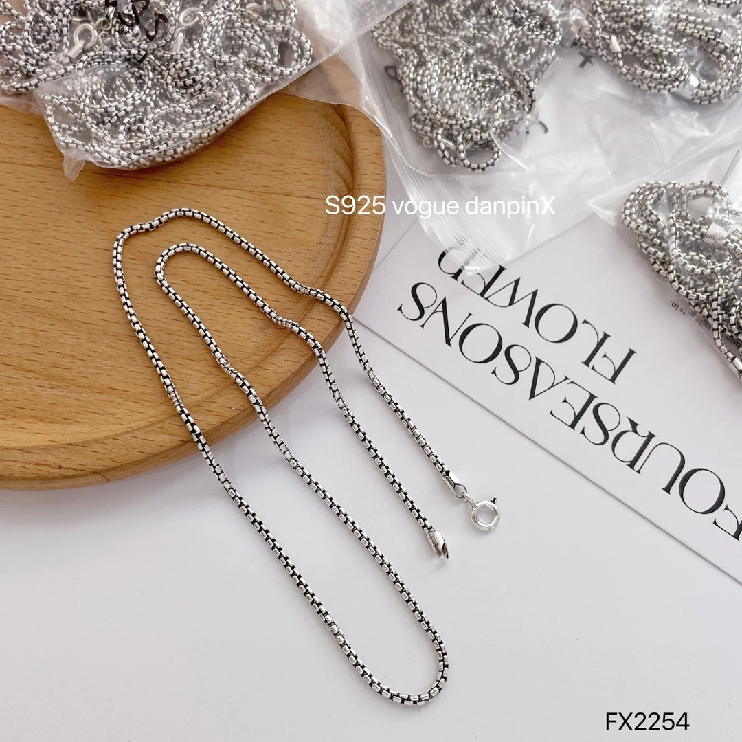 链子925银 【尚古银坊】s925纯银鱼骨百搭项链简约小众时尚个性素链