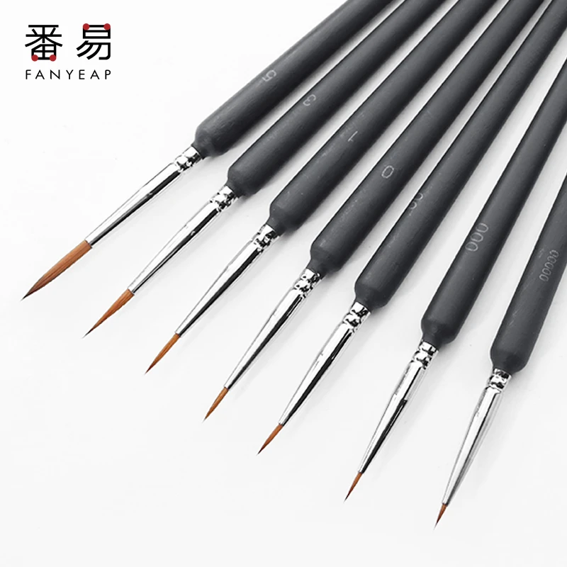 5YJ59狼毫勾线笔 国画彩毛笔油画工用水粉丙烯水笔画特细极细描