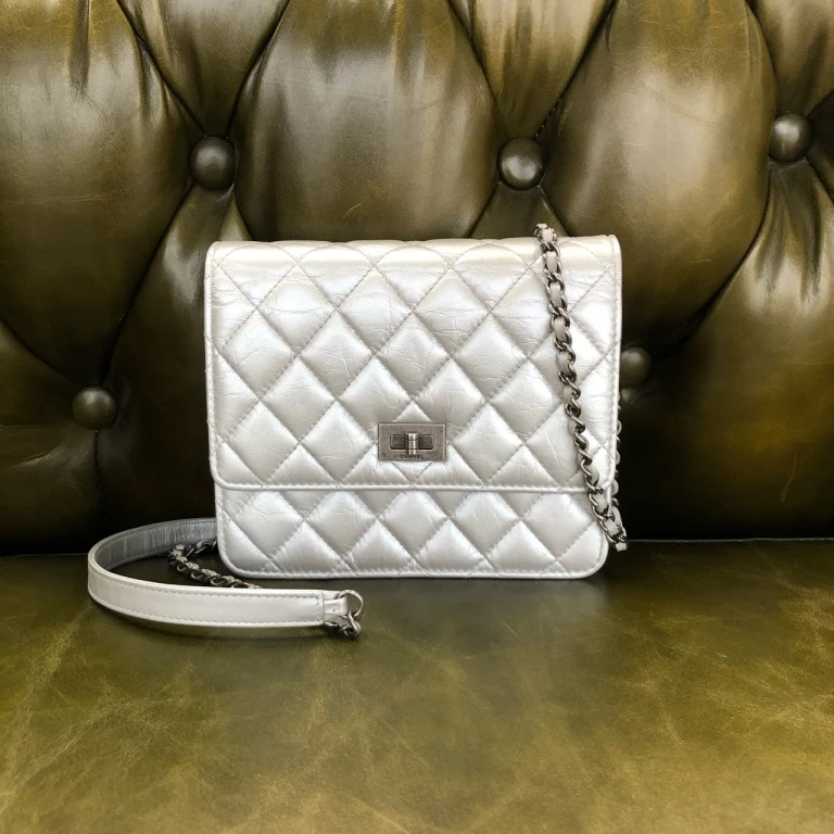 95新 Chanel/香奈儿 安洁利严选CHANEL银色woc链条包 WHZ409039H