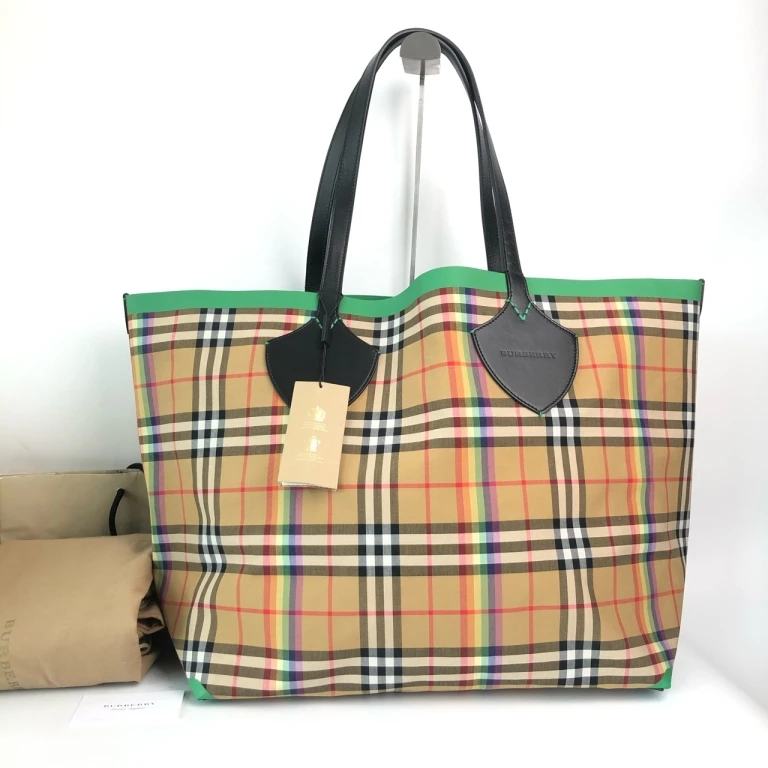 95新 BURBERRY/博柏利 安洁利严选巴宝莉格纹托特腋下包WHZ16437H