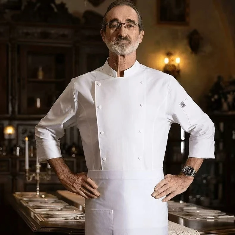 五星级总厨工作服冬季长袖男女餐饮饭店米其林高档厨师工作服服装