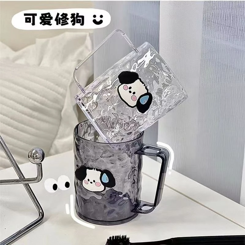 高颜值ins水波纹刷牙杯子洗漱杯感透明杯子冰川纹漱口杯牙杯口杯