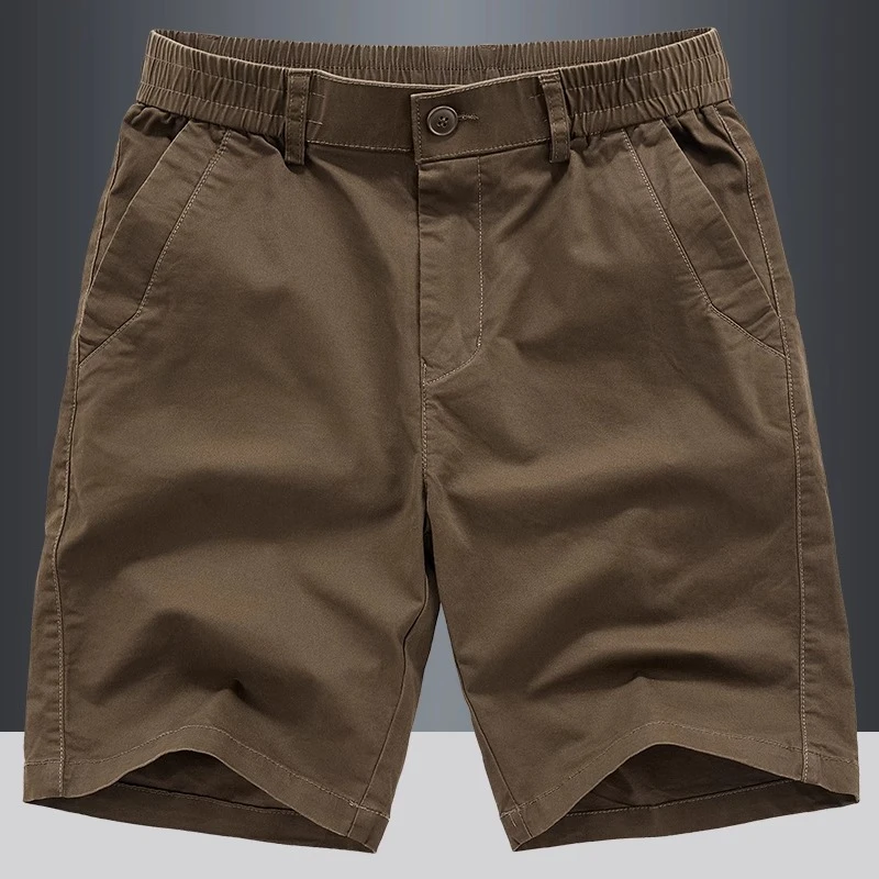 佩库普伦夏季新款休闲短裤男宽松弹力薄款松紧腰舒适简约五分裤潮