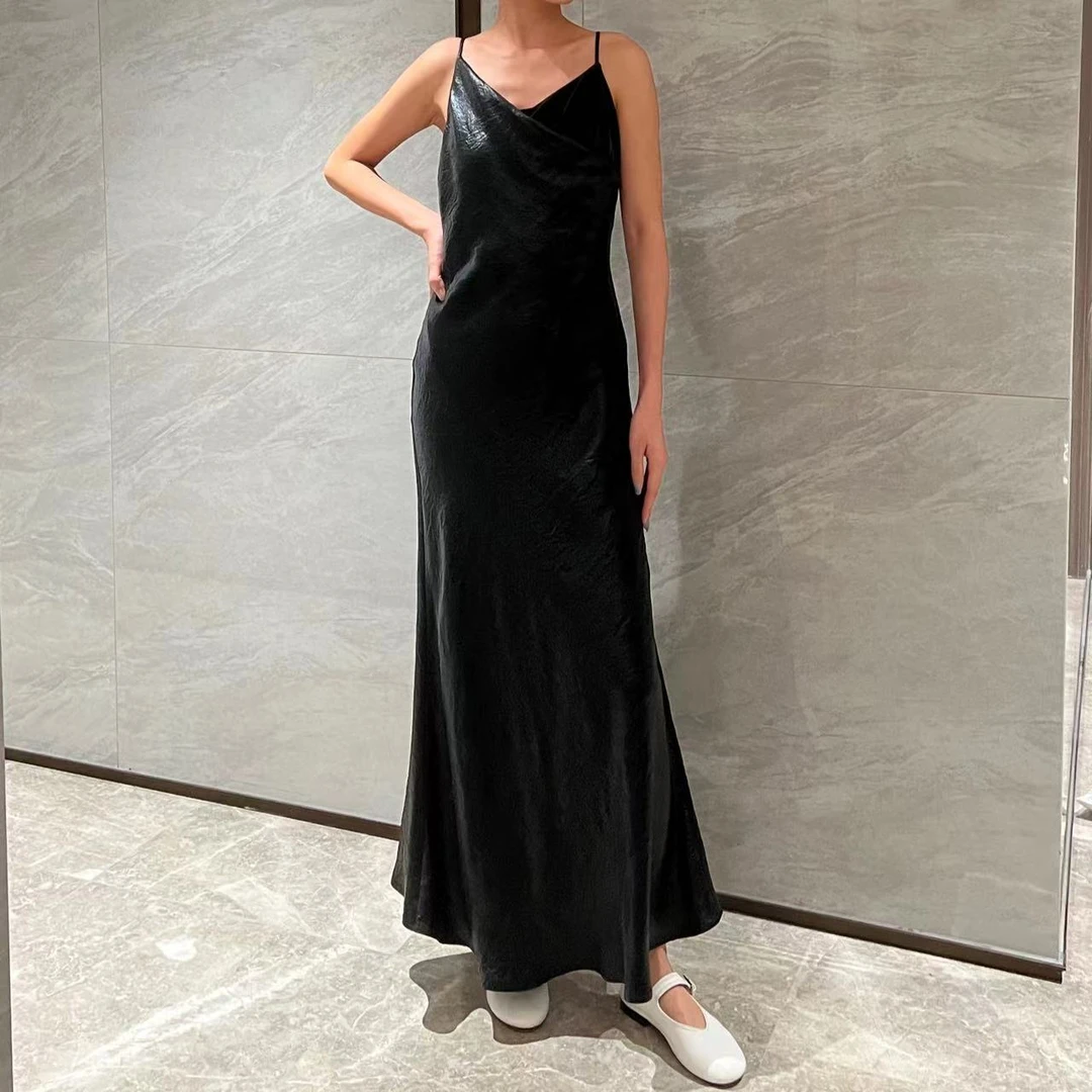 自制醋酸丝绒拼接连衣裙