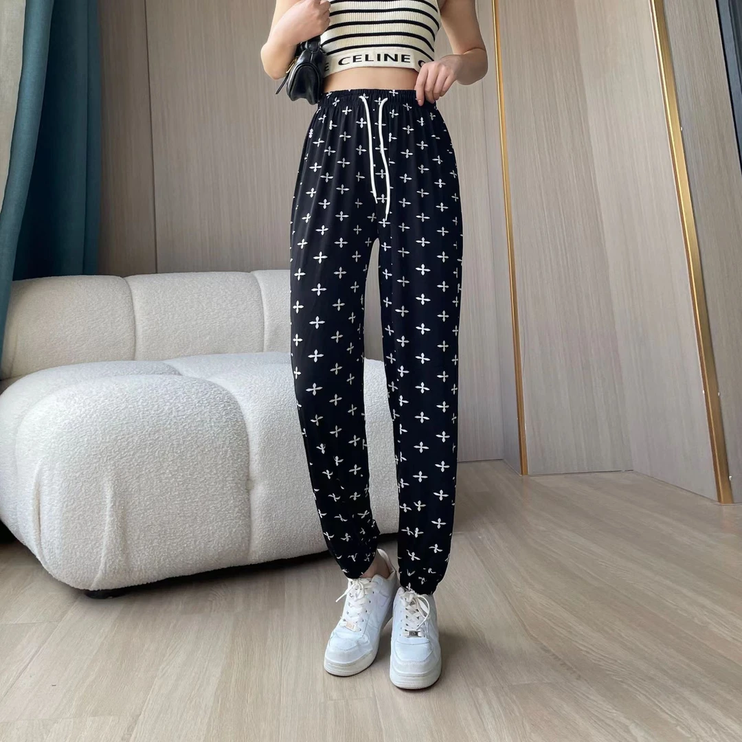 冰雪丝薄款灯笼裤女束口夏季新款九分裤冰丝休闲防蚊裤子宽松