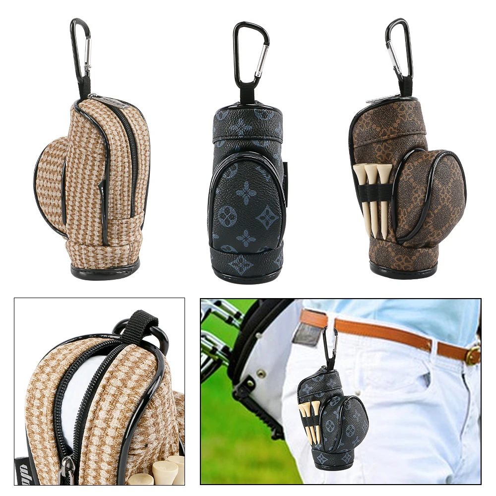 wosofe高尔夫小球腰包 便携带多功能包 迷你球袋 可装3颗球 3颗钉