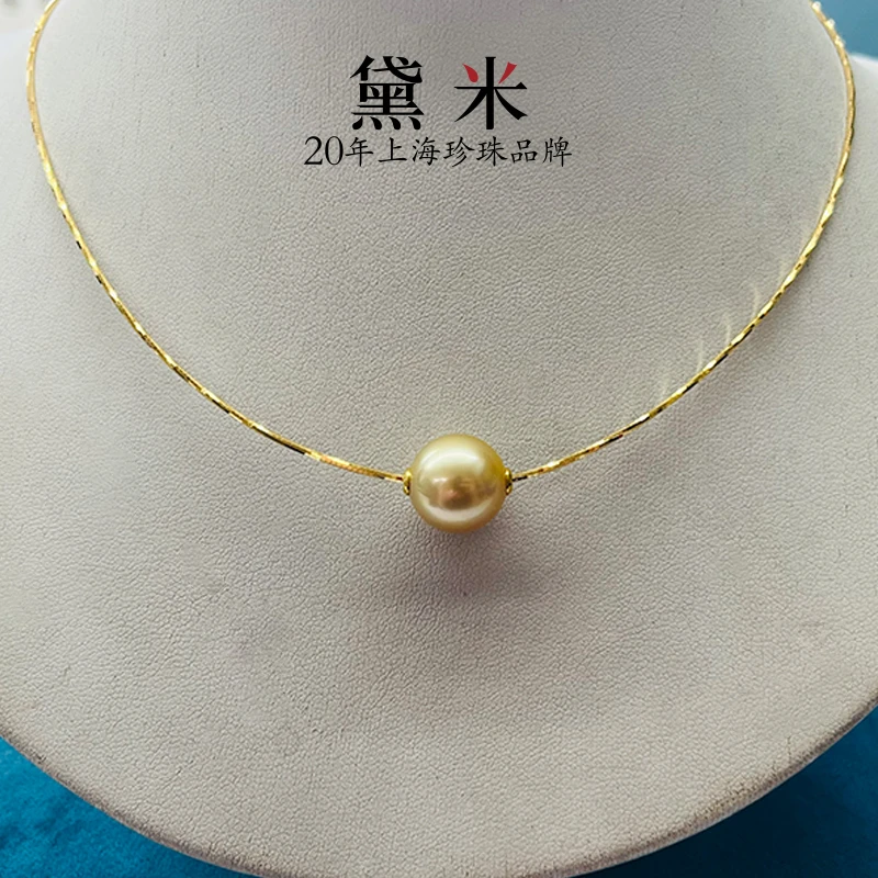 【黛米】Y700无冕王金珠海水珍珠路路通项圈项链 S925银