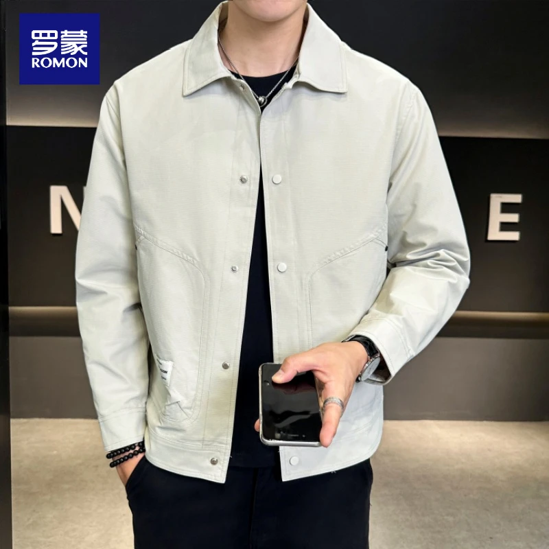罗蒙男士秋季外套新款工装潮流休闲帅气上衣薄款百搭青年行政夹克
