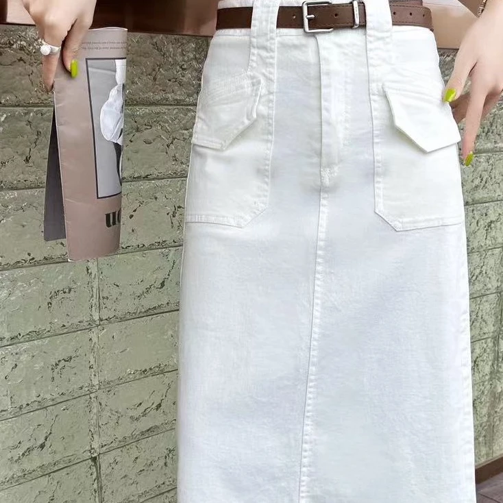 显瘦半身裙女装半身裙裙子气质白色高腰时尚夏季中长款