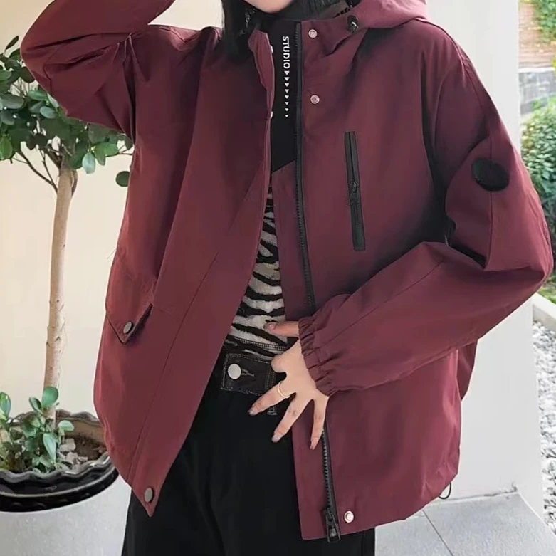 外套冲锋衣短款时尚户外休闲连帽百搭潮流秋冬保暖秋季韩版加厚