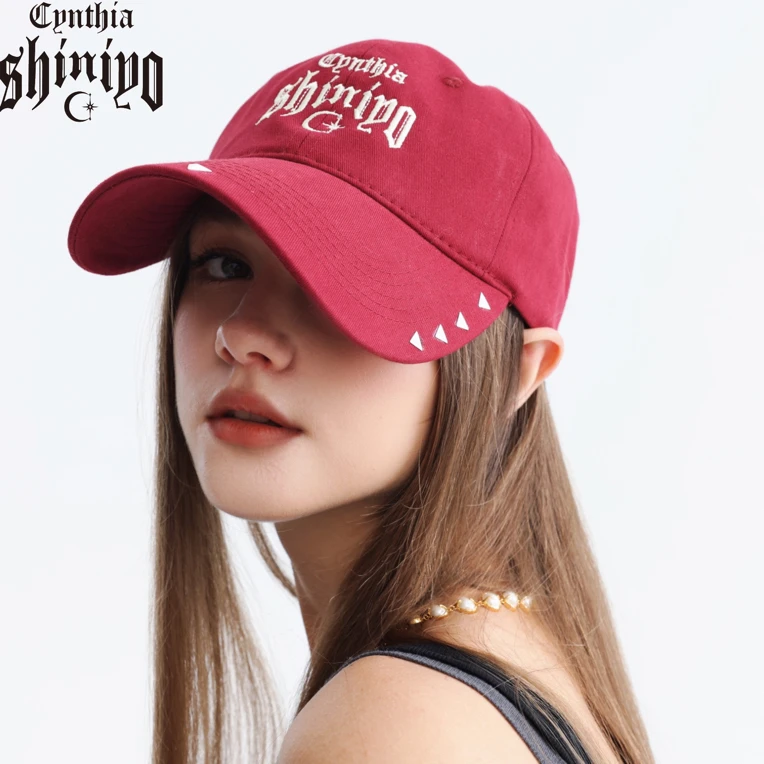CynthiaShiniyo 赛博都市做旧水洗金属标棒球帽加深加大显脸小