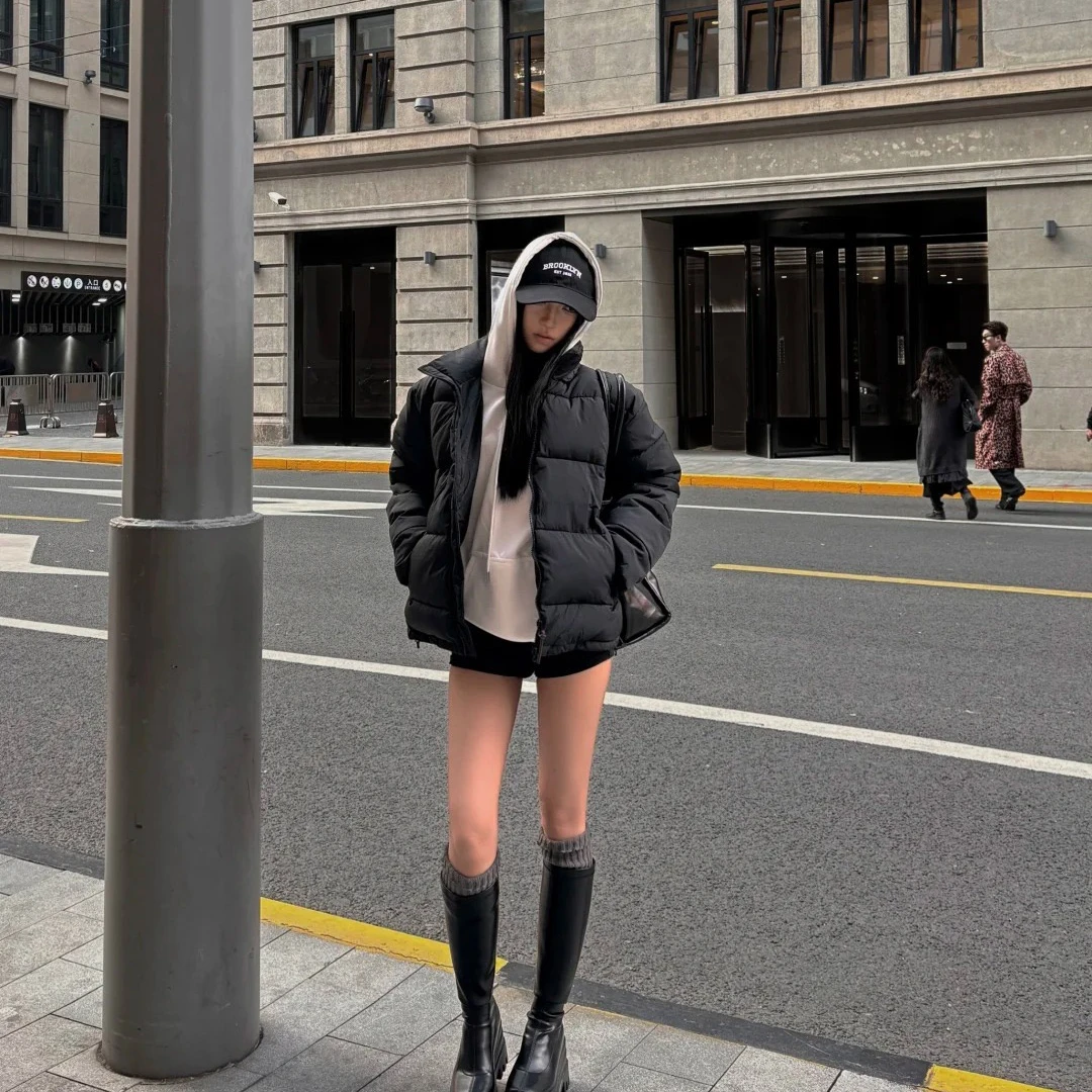 美式复古连帽卫衣女2024冬季新款秋冬加厚oversize设计感潮牌外套