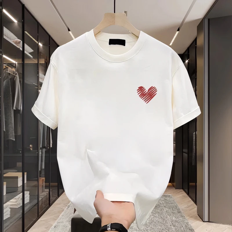 仓石一树夏季新款短袖印花T恤男休闲百搭半袖简约潮高品质情侣款