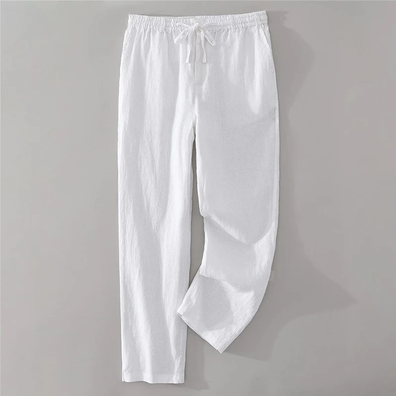 仓石一树纯色简约休闲裤男士夏季薄款中国风时尚款百搭直筒阔腿裤