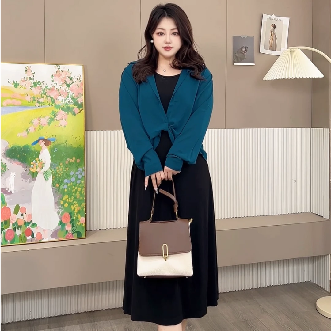 【玲胖胖 视频专用】秋季休闲显瘦时尚套装连衣裙大码女装LPP61271