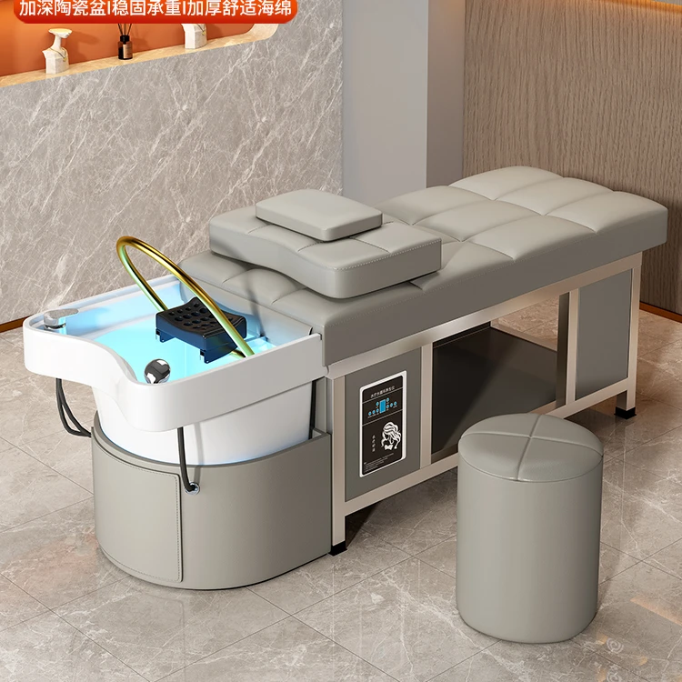 陶瓷盆头疗洗头床理发店专用泰式按摩水循环熏蒸网红不锈钢美容院