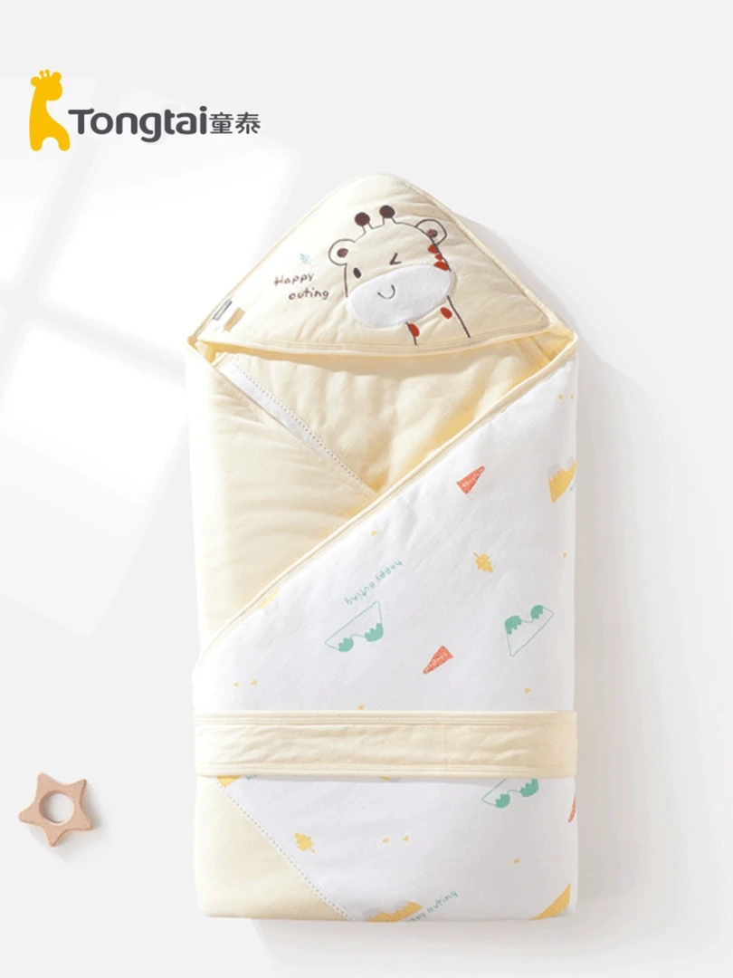 童泰包被初生婴儿秋冬季夹棉加厚抱被产房新生儿包单纯棉加大抱毯