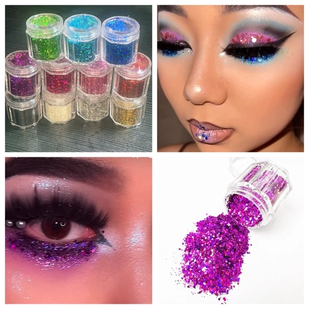 国标拉丁舞化妆镭射亮片摩登舞爆闪亮晶晶闪粉金葱片10Ml买二送一