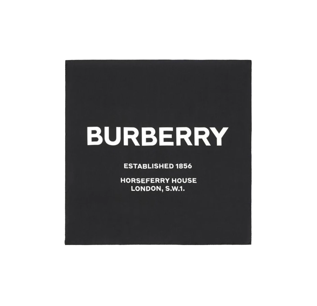 Burberry/博柏利 黑色logo丝巾