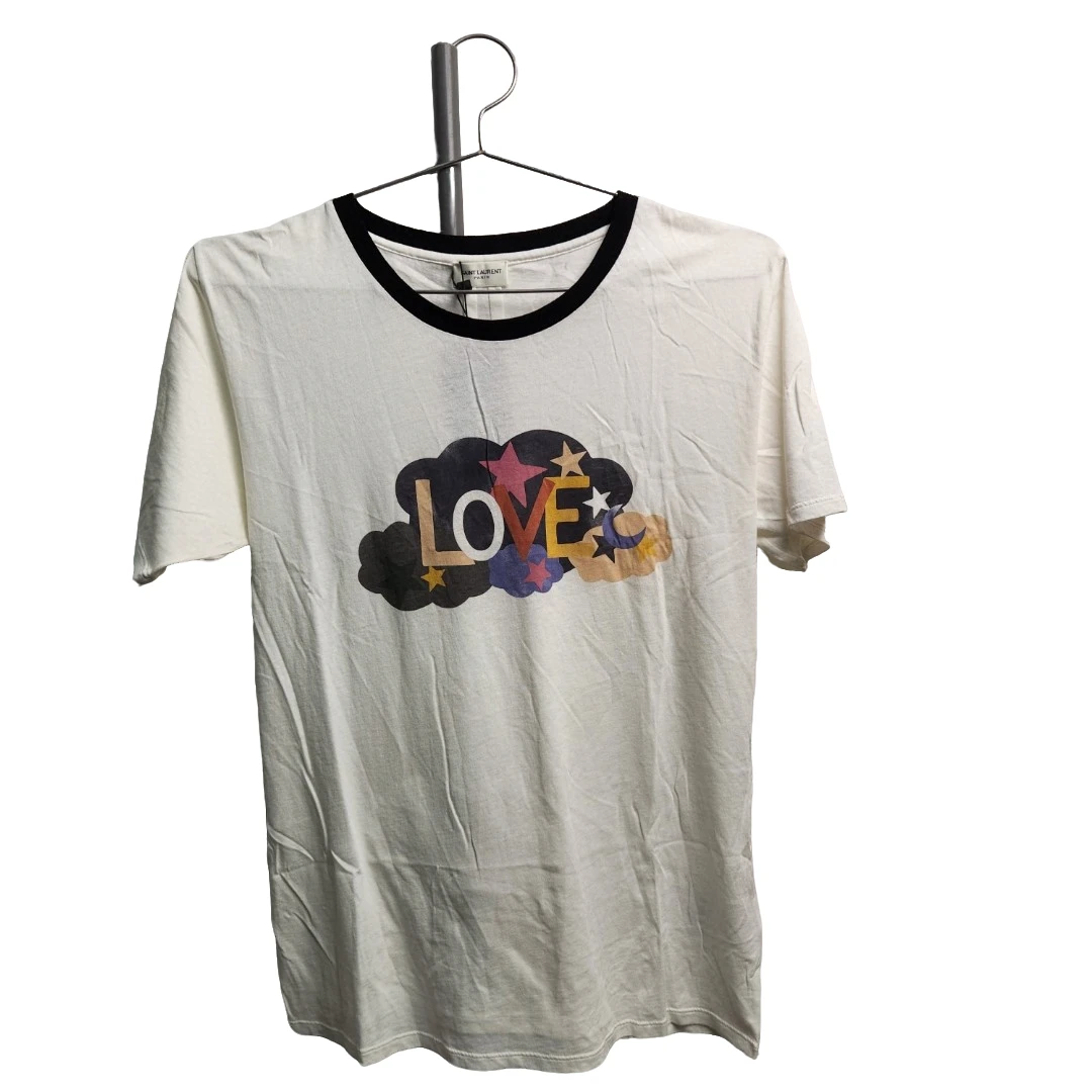 圣罗兰 love白色短袖T恤M码