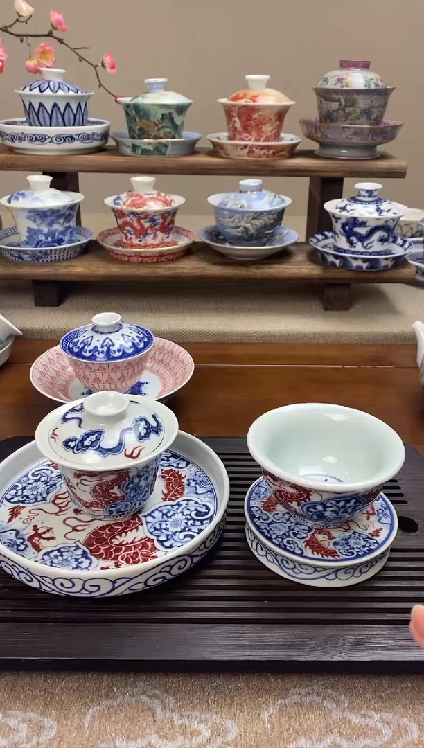 【闪购商品】陶瓷如意穿花龙四件套