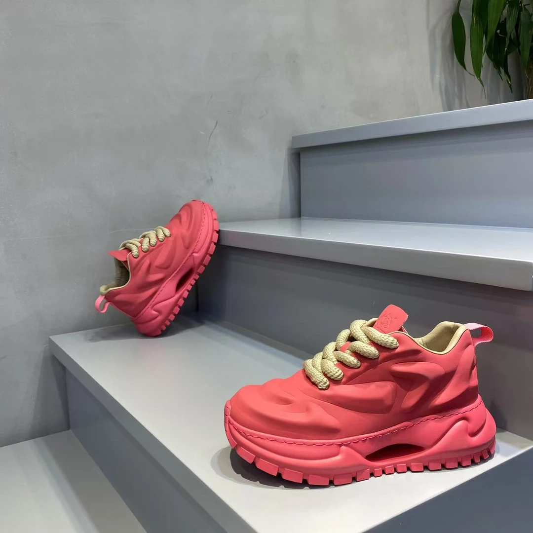 2024秋季新款厚底增高软底舒适休闲老爹鞋潮流时尚百搭运动鞋38-8