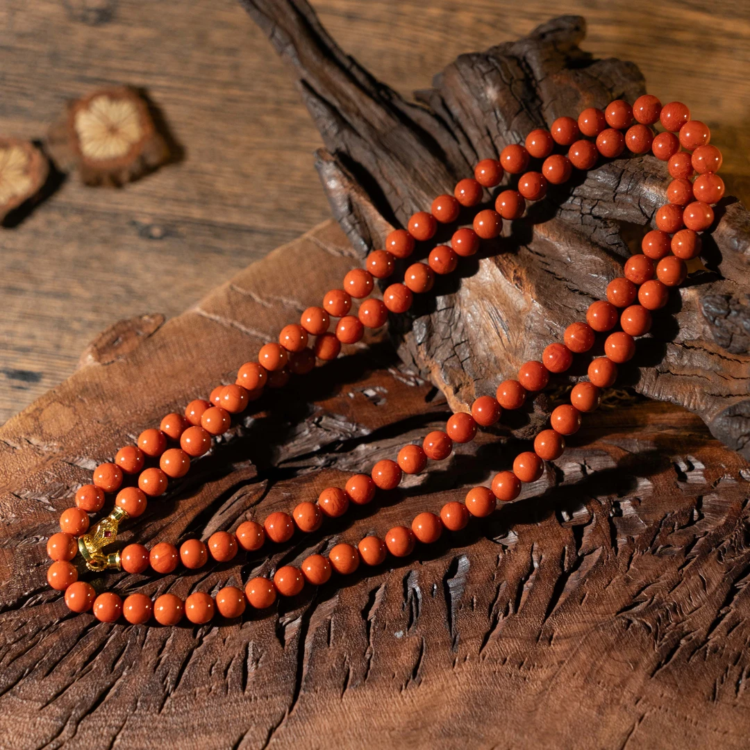 7mm银南红DIY项链/HS98026801888