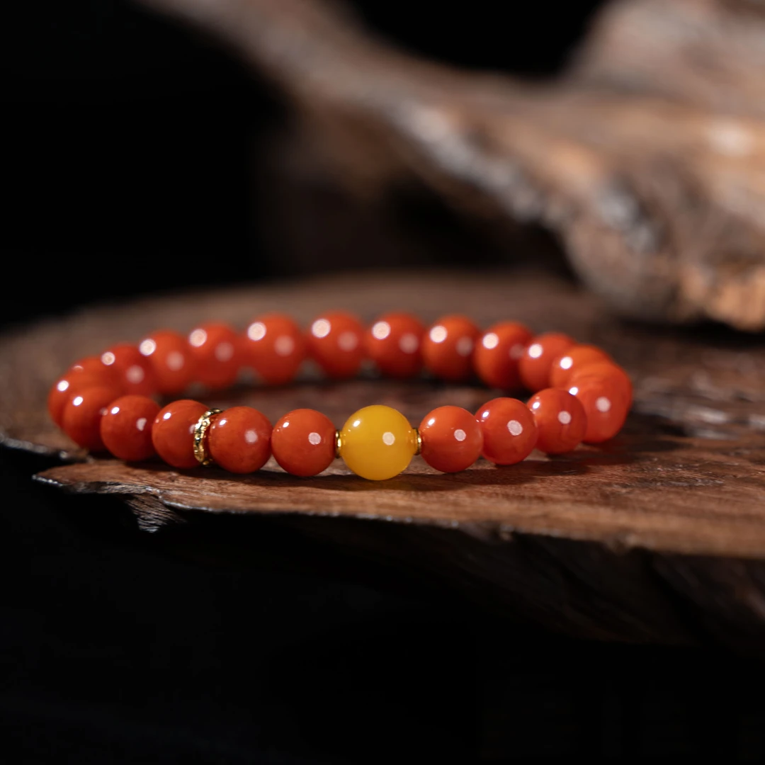 8mm天然川料南红diy手串/HS19809650388