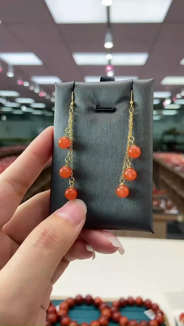 【闪购商品】南红玛瑙耳饰银S925镶嵌12.26多样发货-