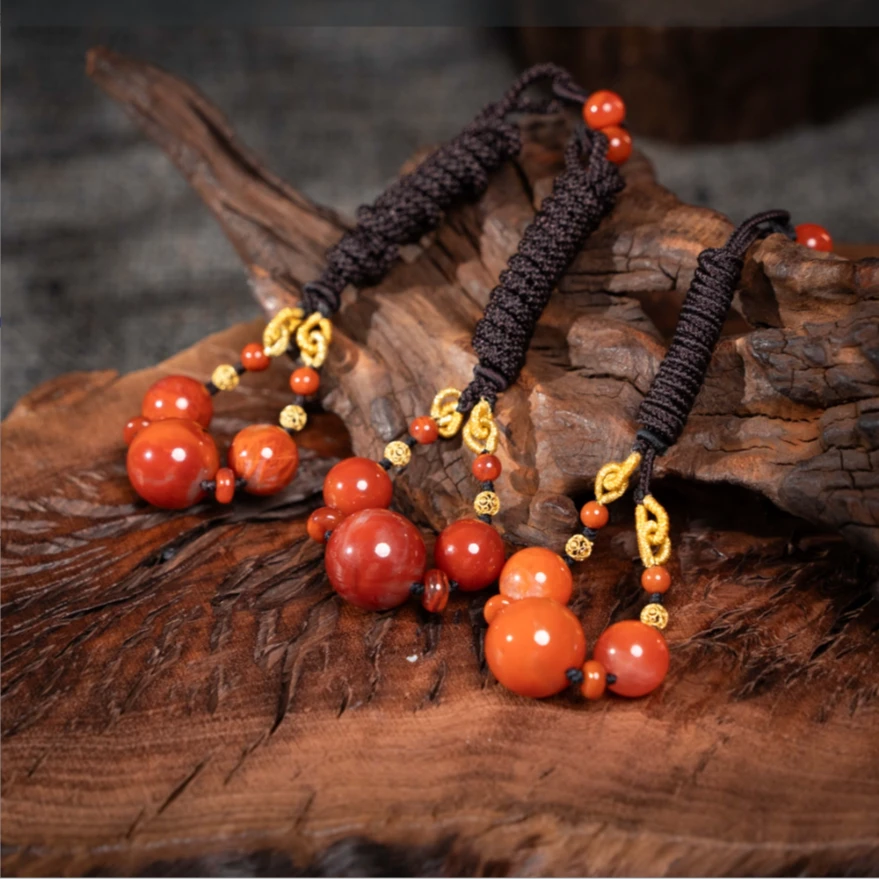 12mm瓦西南红DIY编织项链/HS09720010288【多样性发其一】