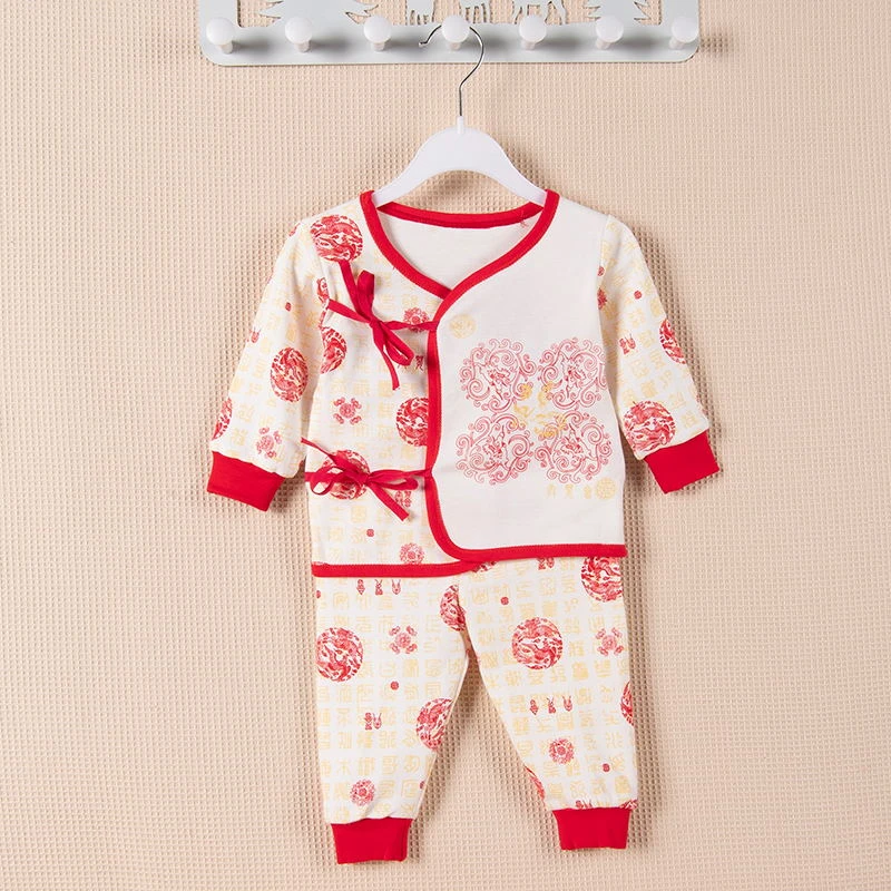 婴儿衣服满月大红无骨合同套装 秋冬套装衣服   28#  11944830