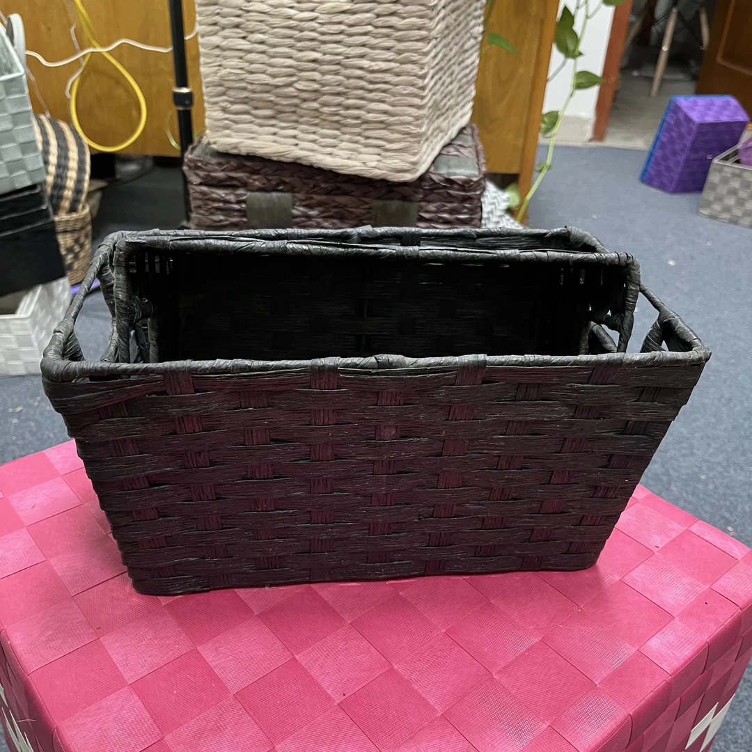 685号纸藤编制收纳筐二件套大号30*18*15（有瑕疵介意勿拍）