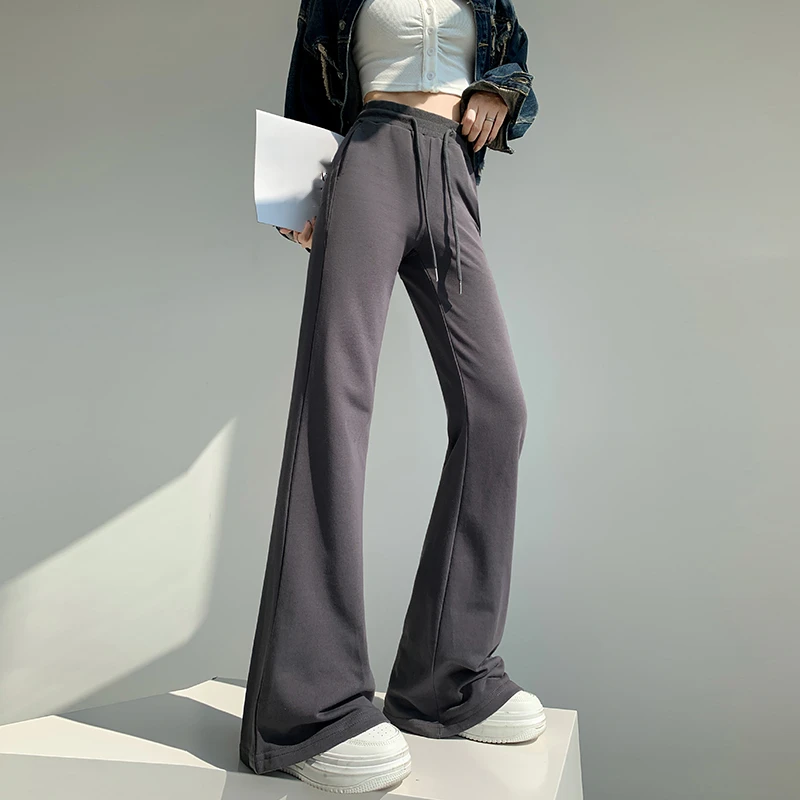 高个子孕妇裤子喇叭裤秋冬季外穿加绒加厚休闲时尚运动裤简约长裤