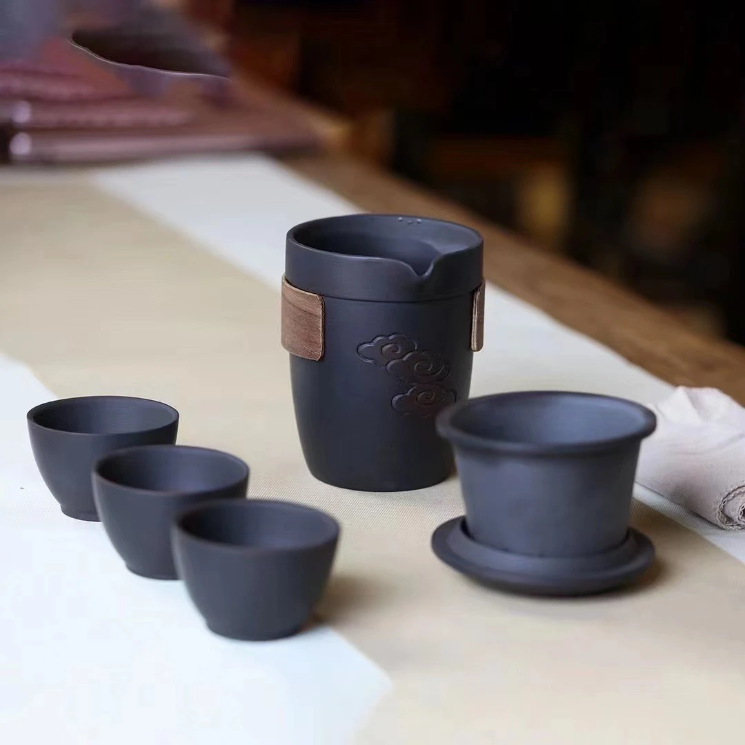 云南建水紫陶快客杯套装旅行办公套功夫茶具茶杯家用简约大容量
