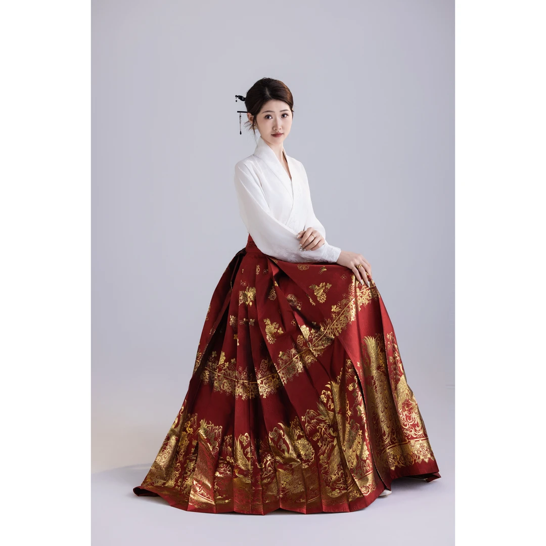 豆蔻十八【凤凰】八分原创明制春夏季马面裙重工织金国风日常通勤