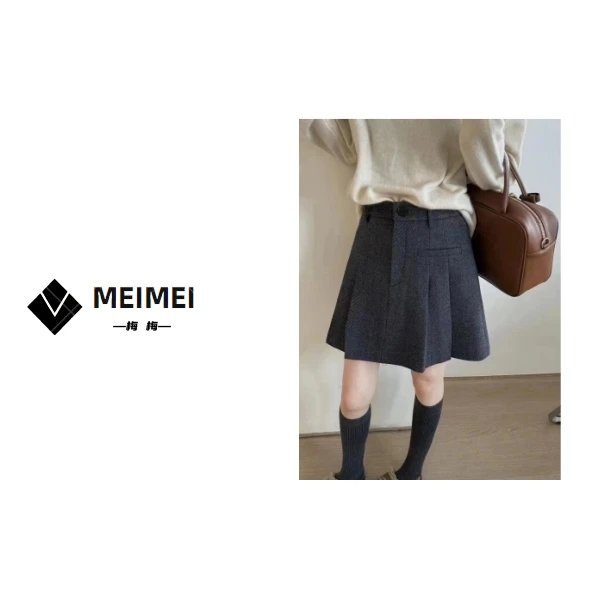 XMM.《学院风短裙》秋季洋气A字显瘦高腰时尚百搭气质短裙-B23777-5