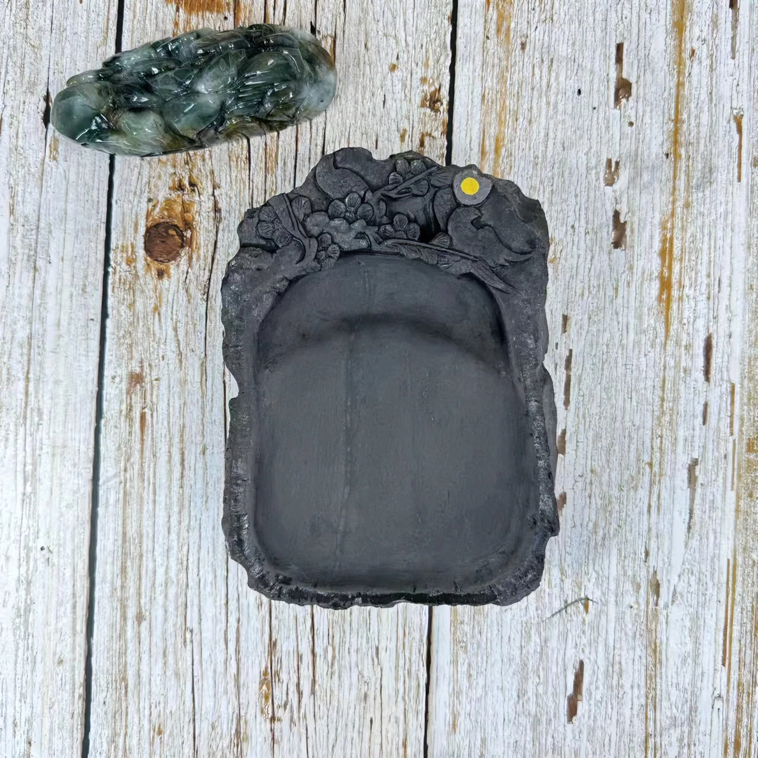 端砚梅花坑老凿痕喜上眉梢端砚中古品回流