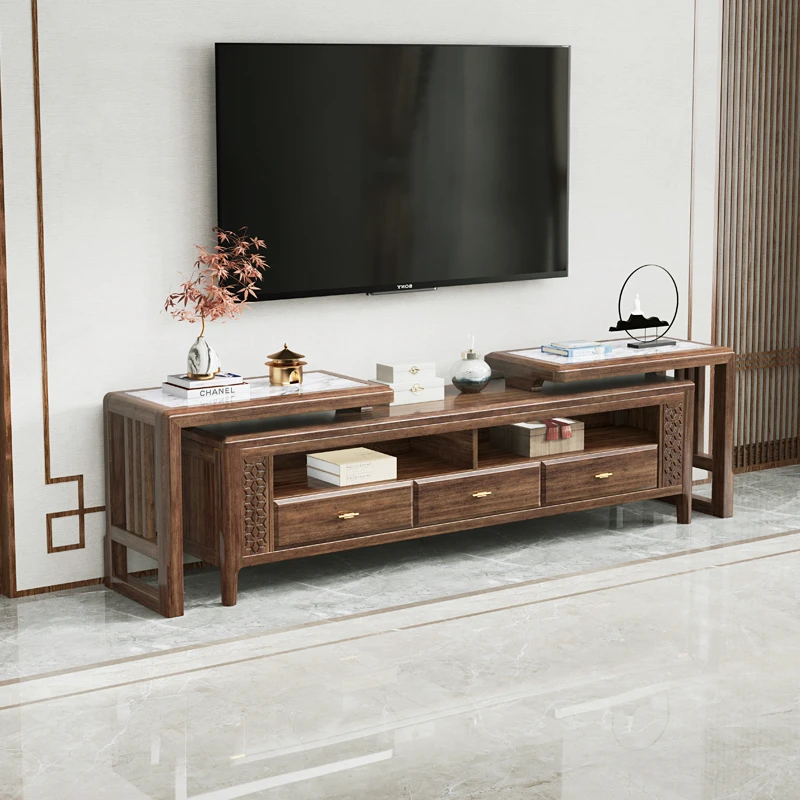 现代新中式实木伸缩电视柜233# 金丝檀木电视柜 客厅家具实木家具