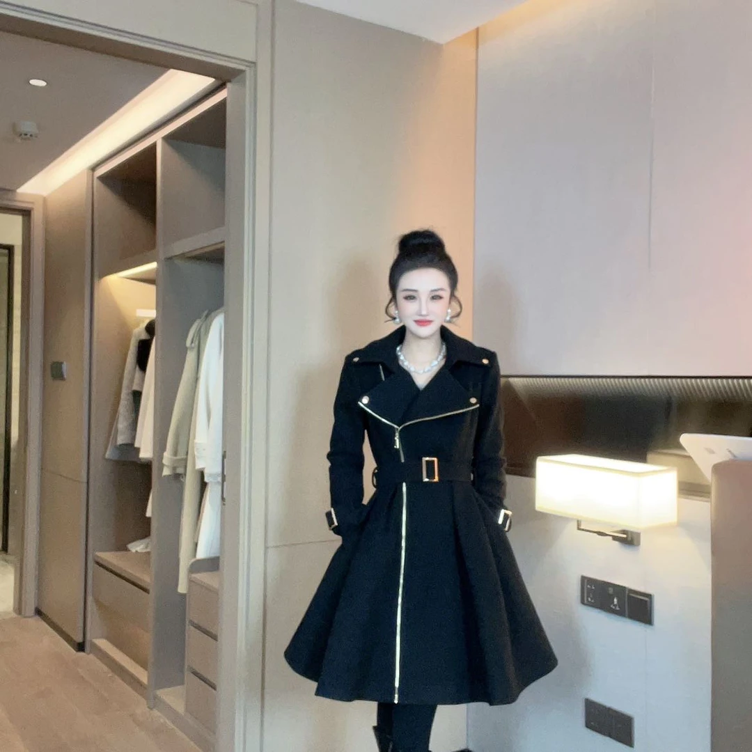 2023琪琪新款冬款帅气修身显瘦呢大衣DM1DCO048