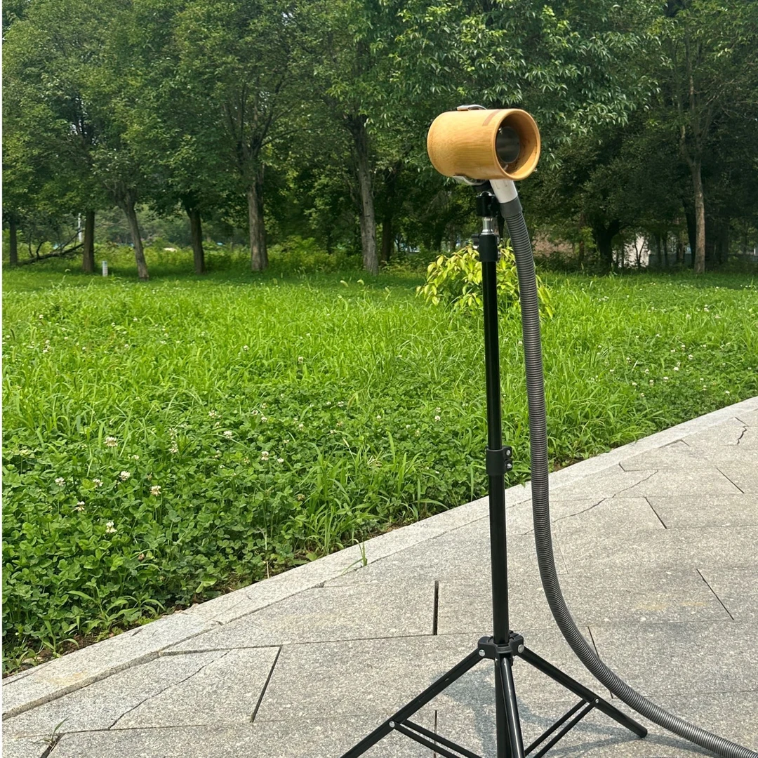 便携艾灸仪，天然竹筒，手工制作，搭配涡轮风机和调速器
