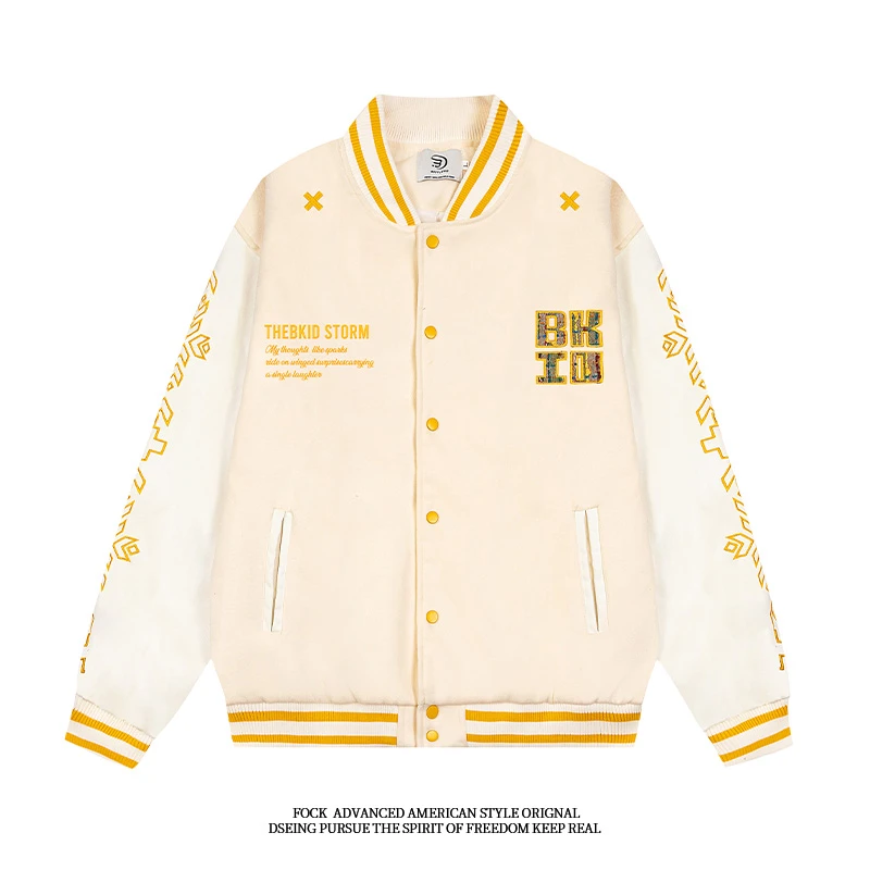 曼凯斯顿秋季新款美式复古百搭宽松棒球服男女情侣夹克上衣