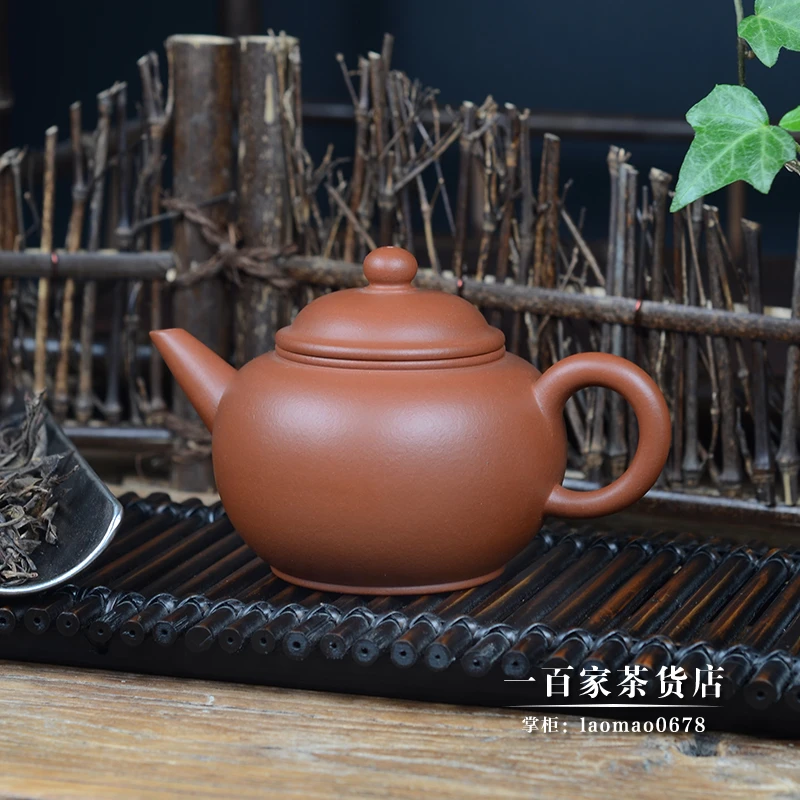 蒋翔宇全手工制作原矿朱泥水平壶正宗宜兴名家精品紫砂茶壶180cc